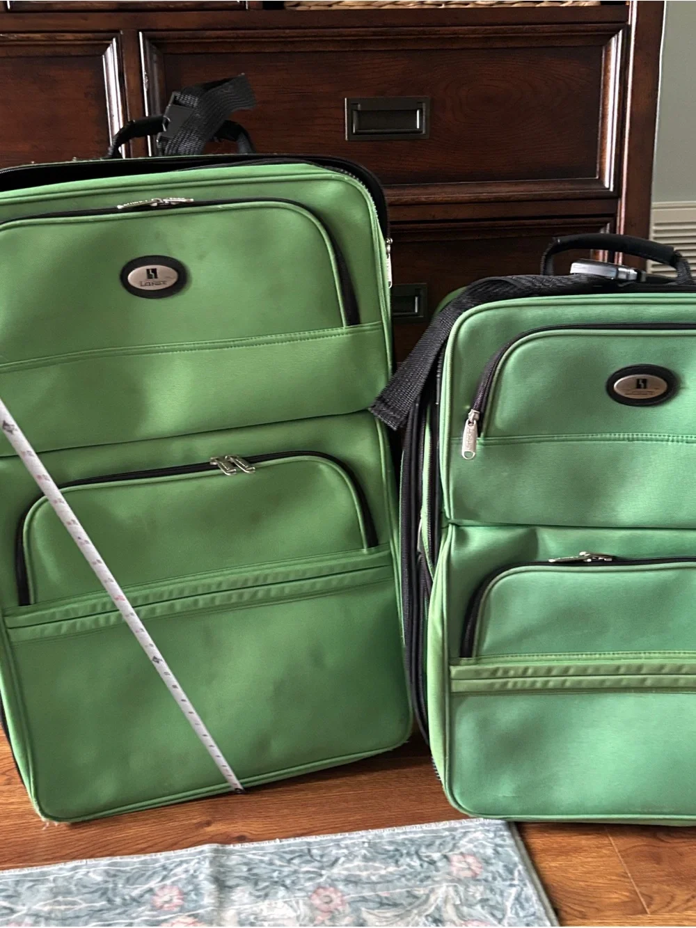 Green 2 pc suitcase set